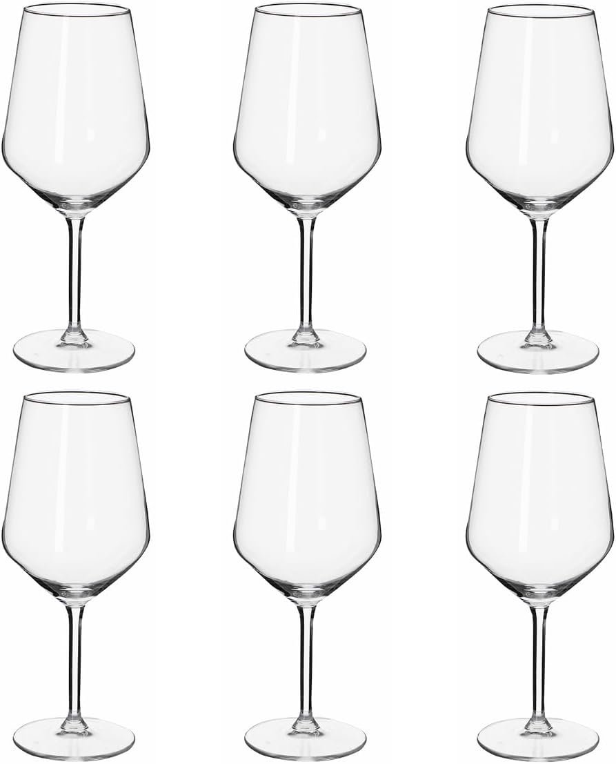 Copas de Vino Tinto - Copas Vino 6 Piezas - Copa Vino 53cl - Regalo Cumpleaños - Regalos Originales Para Mujer y Parejas - Transparante - Vidrio