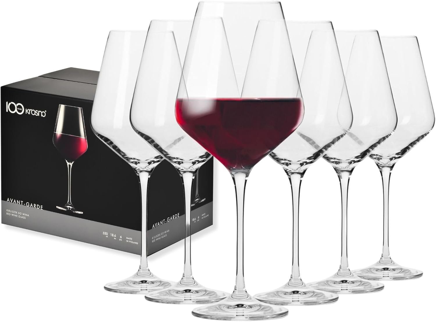 Copas de Vino Tinto Juego de 6, 550 ml, Colección Avant-Garde