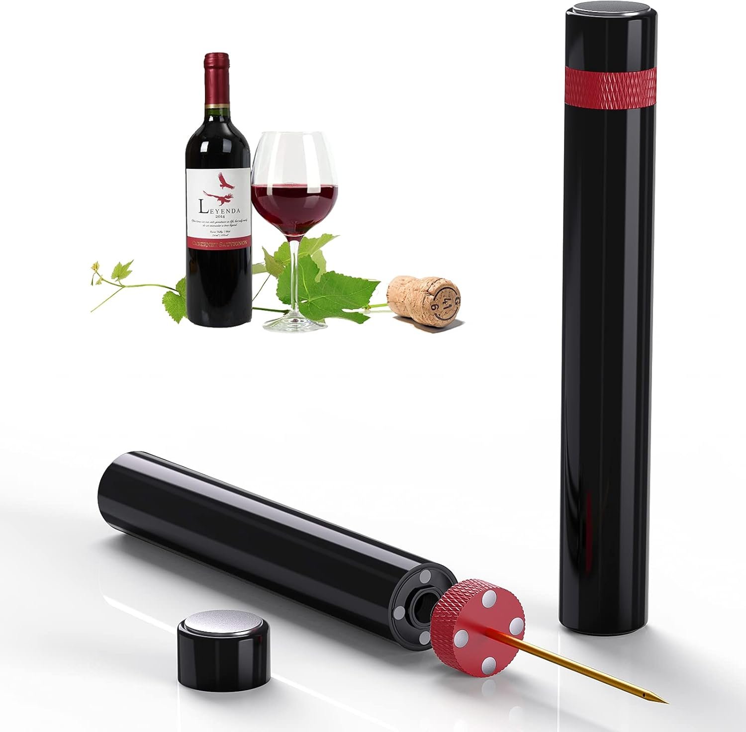 Quntis Sacacorchos Vino Profesional-Rojo